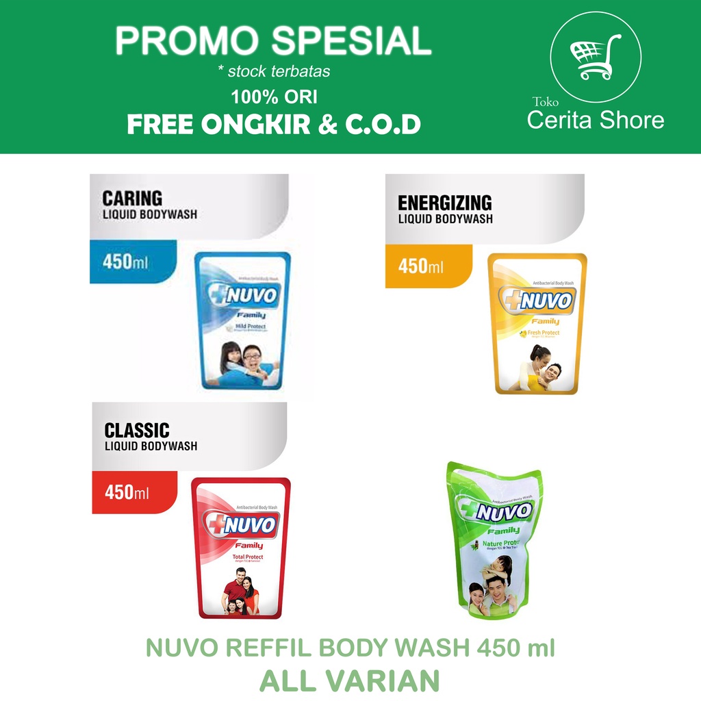 Nuvo 450ml/ Nuvo Cair 450ml/ Nuvo Body Wash Reffil 450ml/ Body Wash Nuvo/ Nuvo Reffil/ Sabun Mandi