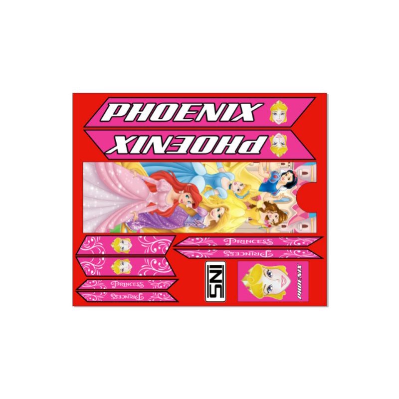 stiker anak sepeda decal ukuran 12/16 princes