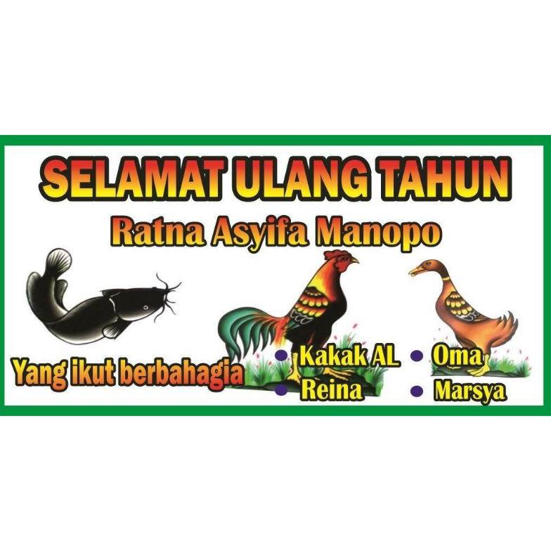 Banner / Spanduk Ulang Tahun /Sidang / Wisuda / Wedding Design Pecel Lele