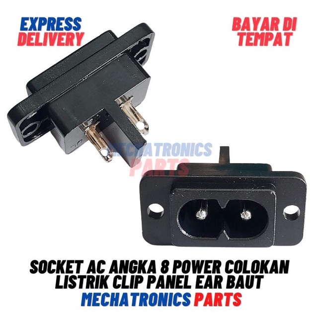 [5770] SOCKET AC ANGKA 8 POWER COLOKAN LISTRIK CLIP PANEL EAR BAUT