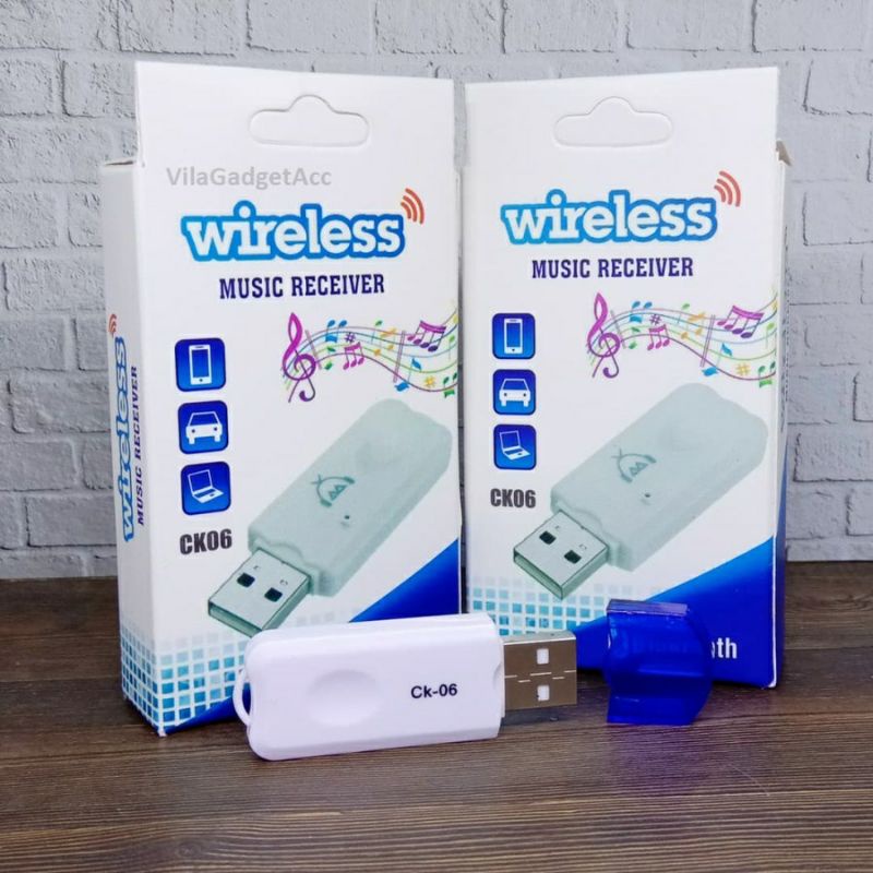 USB Bluetooth Receiver ck 06 Jack/jek audio Adapter Music CK-06 Warna : Putih