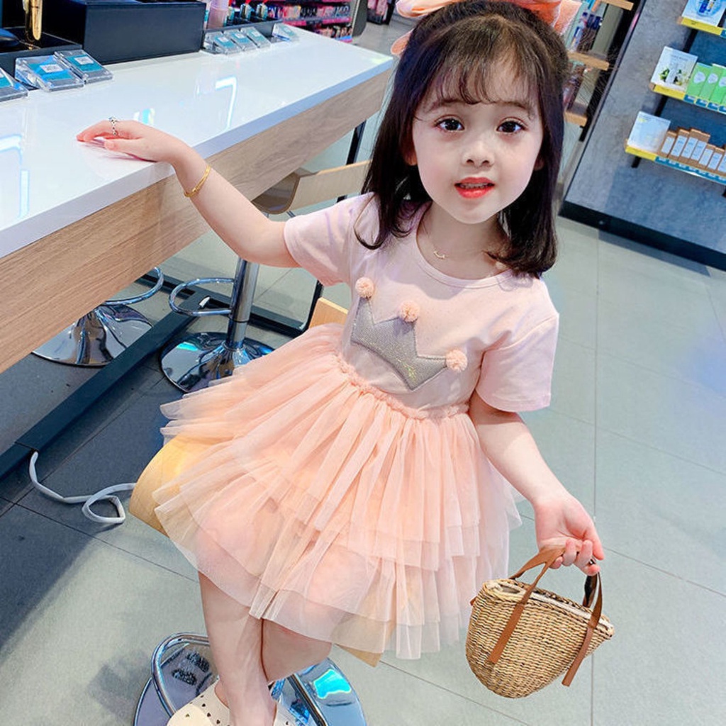 [PRINCESS KESLI] 0-4Tahun Dress Princess Bayi Gaun Pesta Anak Perempuan Rok Anak Cewek Fashion Korean Lengan Pendek Pakaian