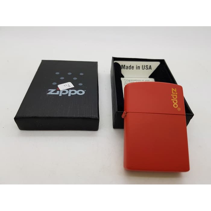 KOREK API ZIPPO POLOS ORANGE barang bagus