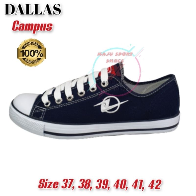 DALLAS CAMPUS - SEPATU SEKOLAH HITAM PUTIH PENDEK TINGGI PRIA DAN WANITA / SEPATU CASUAL SANTAI