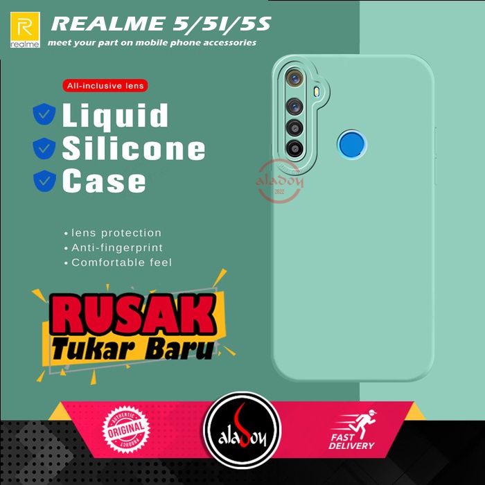 Case Realme 5 / 5I / 5S Soft Case Liquid Silicone Pro Camera Premium Casing