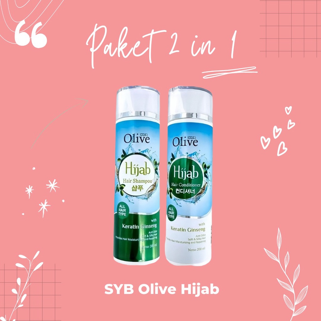 [COD] SYB Olive Hijab Paket 2in1 Conditioner + Shampoo Perawatan Rambut Khusus Wanita Berhijab - BPOM