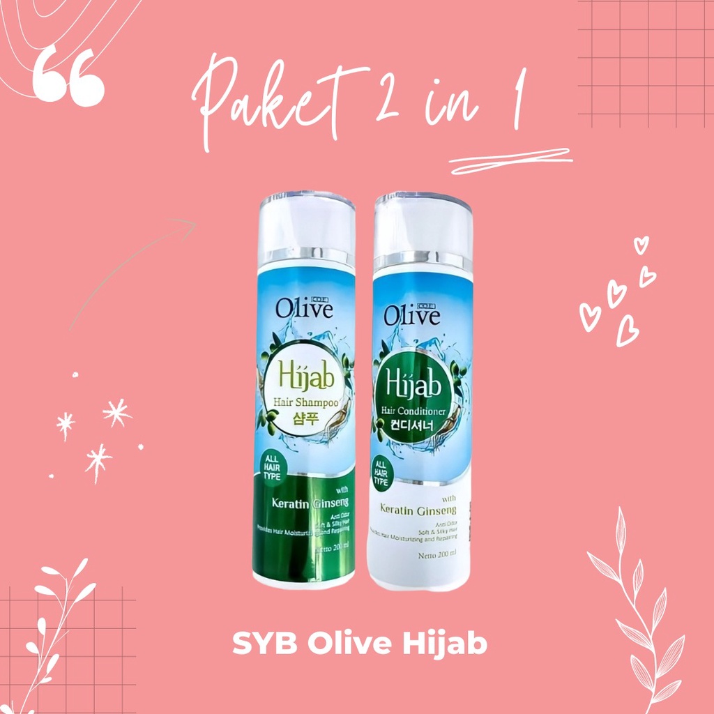 [COD] SYB Olive Hijab Paket 2in1 Conditioner + Shampoo Perawatan Rambut Khusus Wanita Berhijab - BPOM