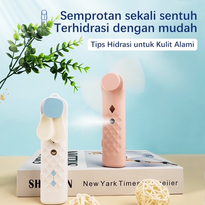 【Beli dua diskon 20%】 Goojodoq Kipas Angin 2 in 1mini Humidifier Fan USB Rechargeable