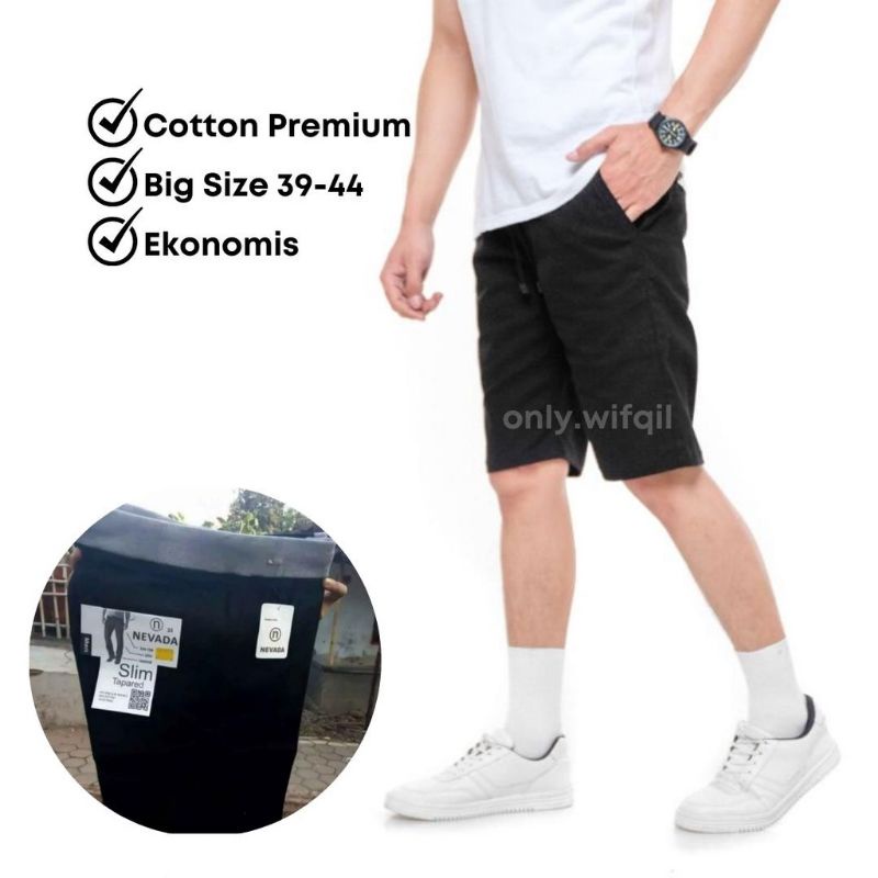 Celana Pendek Pria Chinos Pinggang Karet