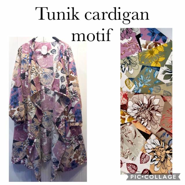 Tunik cardigan motif