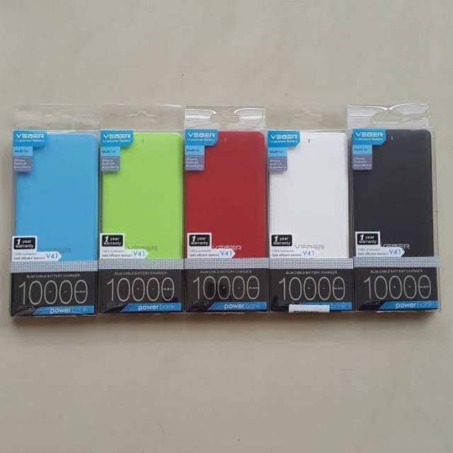 POWER BANK VEGER 10000MAH PB REAL KAPASITAS KWALITAS BAGUS