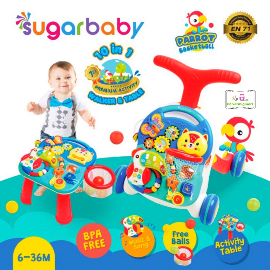 Sugarbaby 10IN1 Premium Activity Walker &amp; Table Fun Walker Sugar Baby