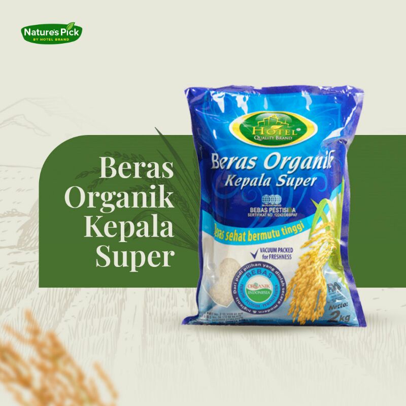 

Beras Organik Kepala Super 2kg Hotel Brand