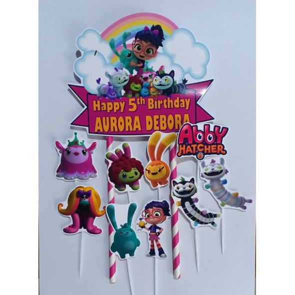 TOPPER CAKE HIASAN KUE ULANG TAHUN GAMBAR ABBY HATCHER BISA CUSTOM NAMA