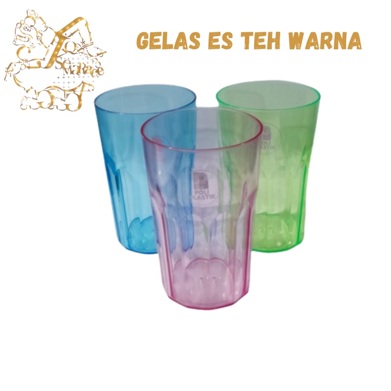 GELAS MINUM PLASTIK ES TEH WARNA