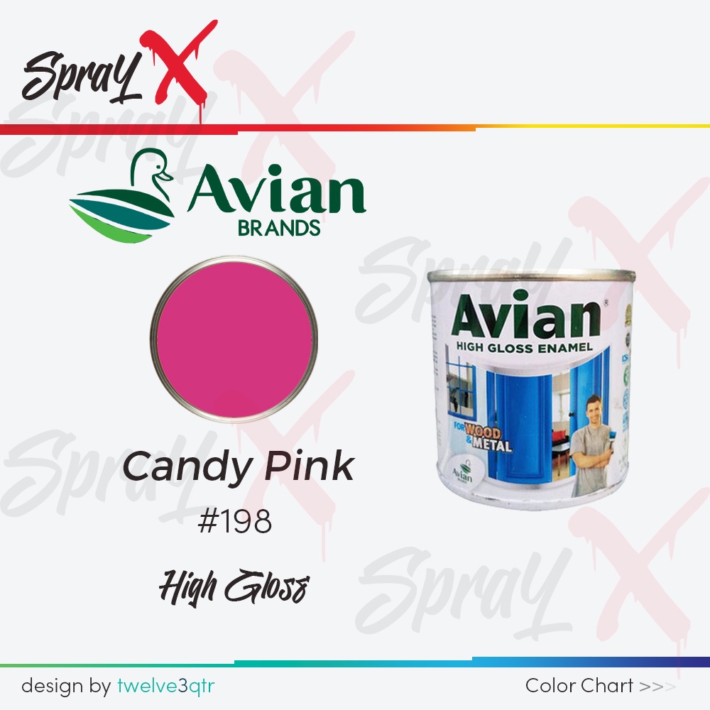 AVIAN CAT MINYAK CANDY PINK 198 / MERAH MUDA #198 100CC - CAT KAYU DAN BESI