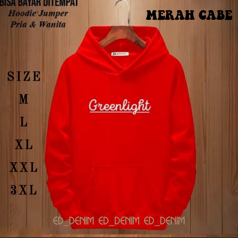 Sweater Hodie Greenlight Jumbo Ukuran M - 3xl Pria Wanita / Hodie Pria Distro / Switer Hoodie Cowok