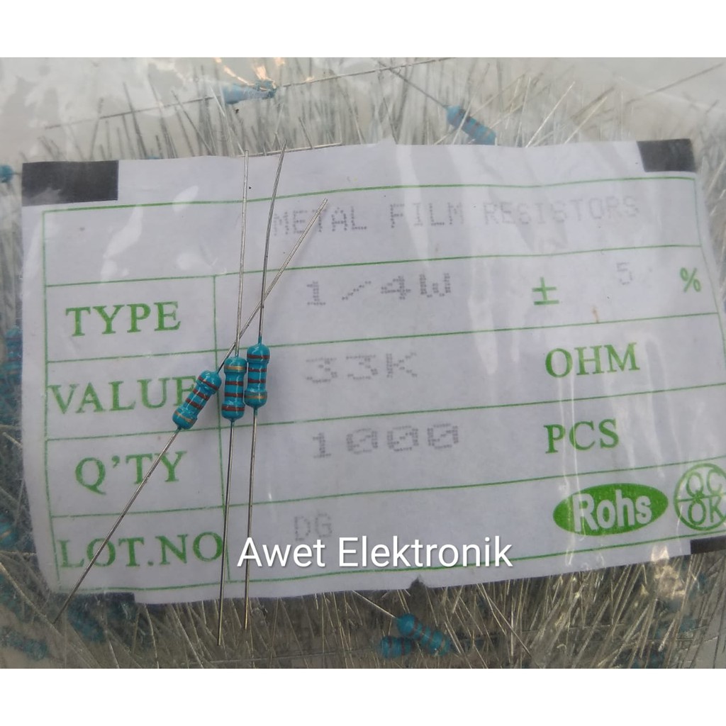 resistor 33k 1/4w resistor 33k 1/4W resistor 33k ohm 1/4 watt