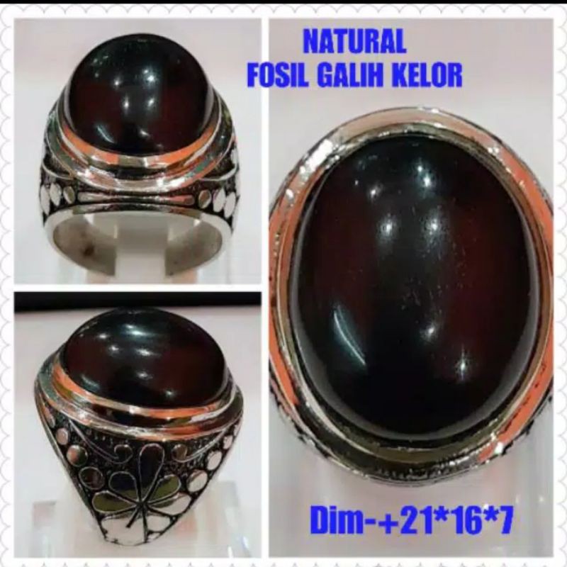 NATURAL BATU FOSIL KELOR HITAM A2