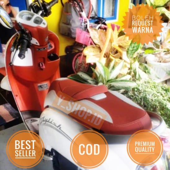 Sarung Kulit Jok Motor Custom Eropa Modifikasi Scoopy Fino Genio Kulit Jok Press Pnp