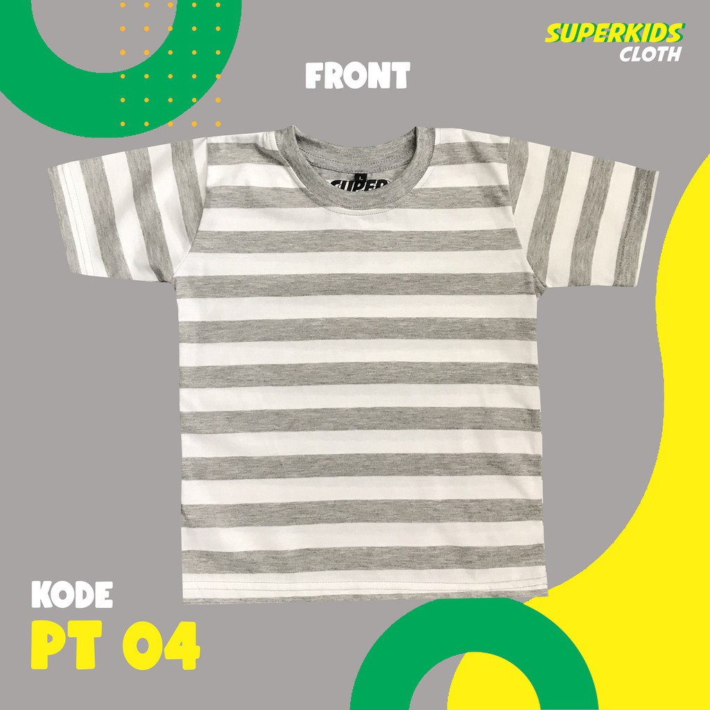 KAOS ANAK STRIPE SALUR TERMURAH ECER GROSIR SUPERKIDS CLOTH 1 - 11 TAHUN