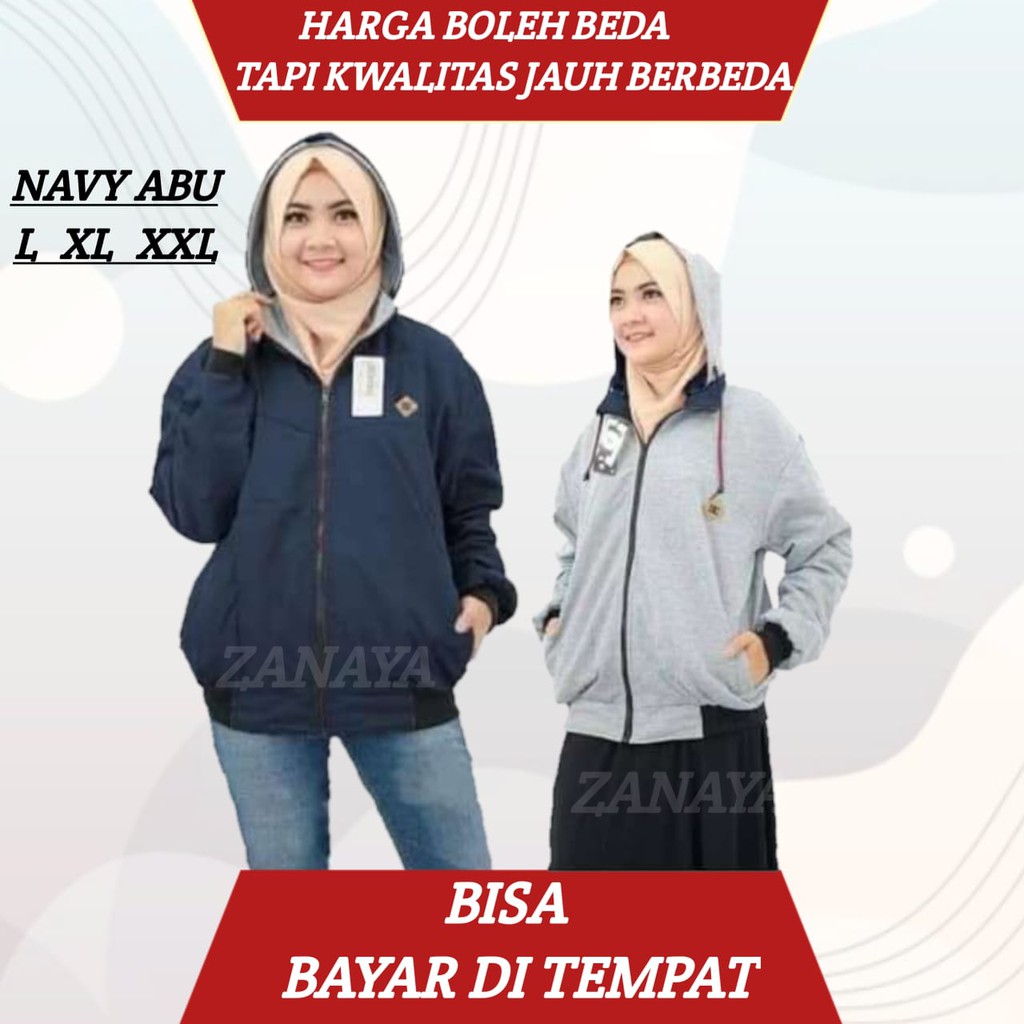 Jaket Bolak Balik Pria /Wanita Size L XL XXL | BISA COD