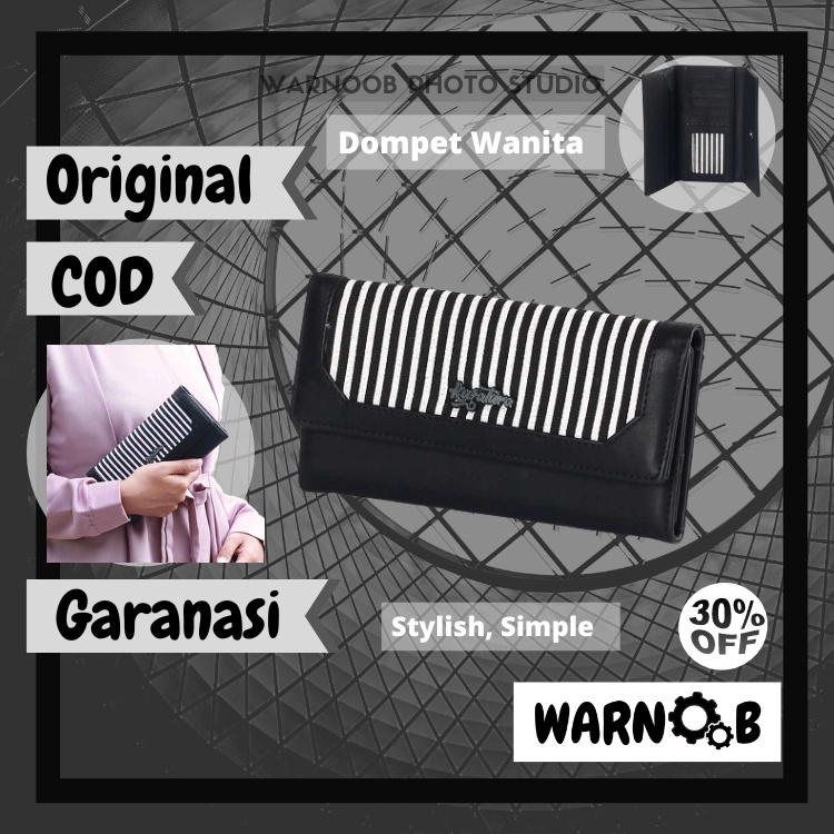 Dompet Panjang Wanita Hitam Putih Zebra Lipat Casual Wallet