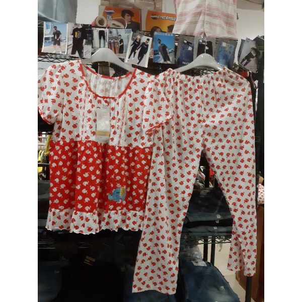 baju tidur all size moshi yumico lengan pendek celana panjang