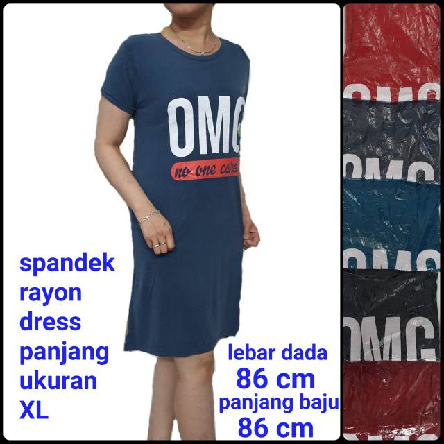 Tokoabelgrosir spandek rayon dress XL pdk Sablon OMG