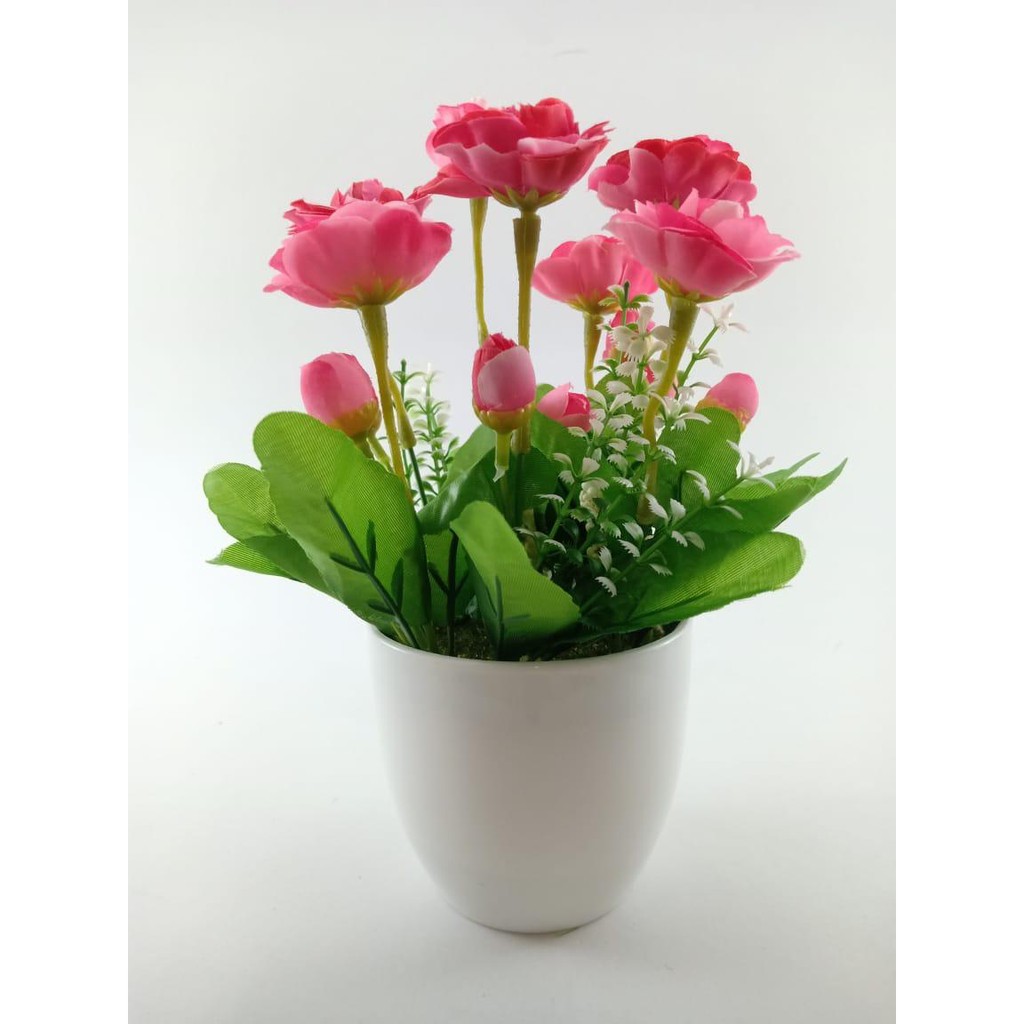 COD BUNGA PLASTIK BUNGA PAJANGAN IMITASI BUNGA ARTIFISIAL BUNGA MAWAR TANAMAN HIAS BR2214-ROSE