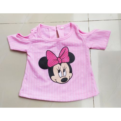 VISION ONLINE-SETELAN STRIPY MINNIE PINKY/SETELAN ANAK PEREMPUAN 1 2 3 4 5 TAHUN MURAH LUCU