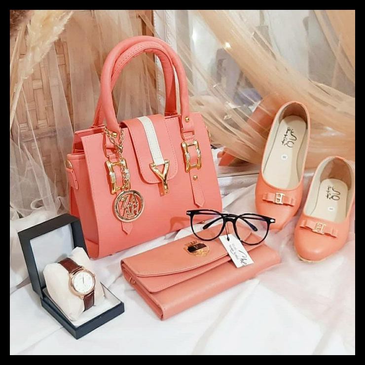 Diskon Tas Paket 4In1 Paket Seserahan Tas Jamtangan Dompet Sepatu