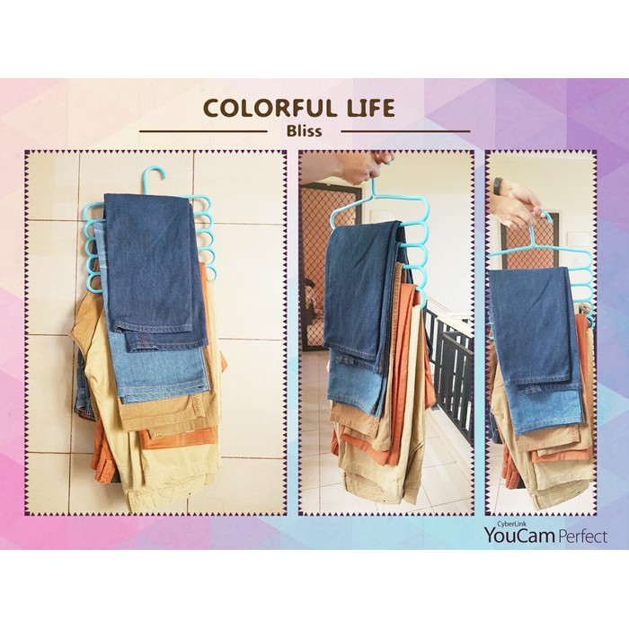 Hanger susun 5 laundry gantungan Pakaian multifungsi Scarf