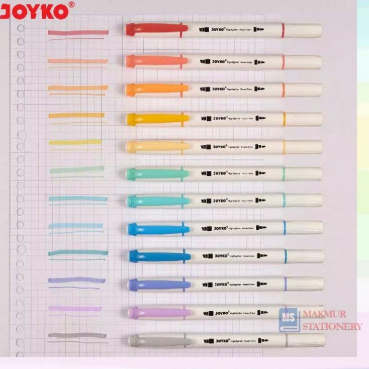 

030♥FHighlighter/Stabilo/Penanda Joyko Pastel HL-55 1 Set isi 12 Pcs Warna,Lagi Trend..!