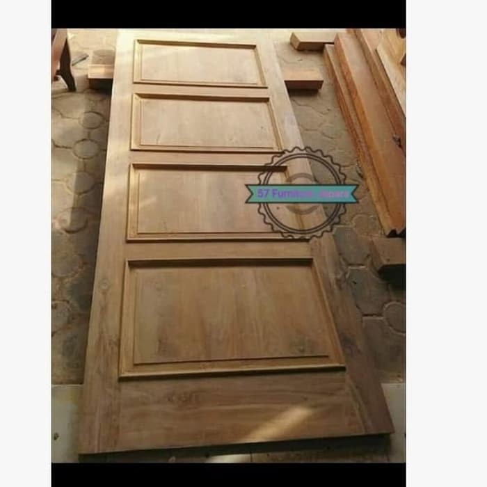 Pintu + kusen minimalis untuk kamar kayu jati mentahan