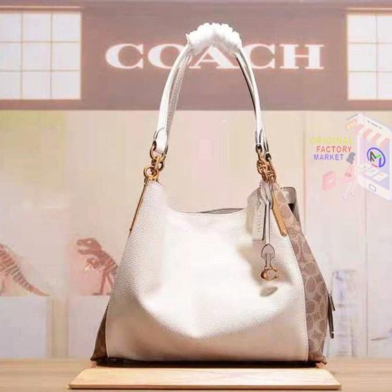 TAS COACH 76078 Tote SIGNATURE CANVAS DALTON 31 SHOULDER BAG TAN Chalk