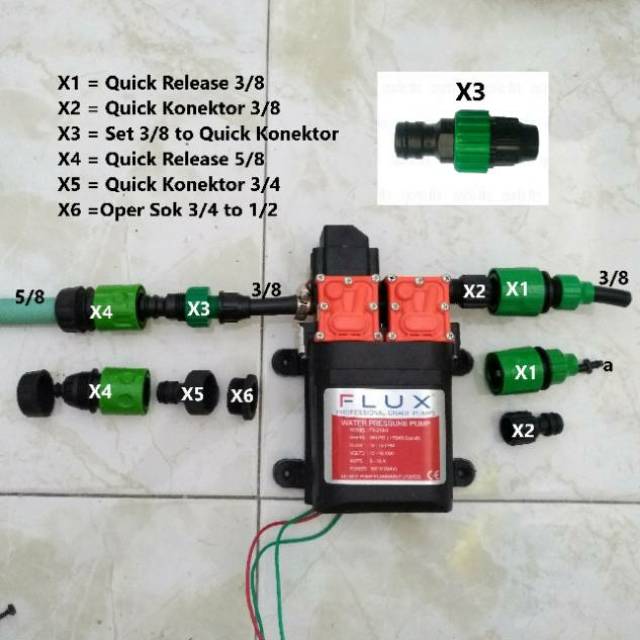 Quick Release Connector Konektor klik sambungan drat selang Jet cleaner pompa sprayer DC cuci motor