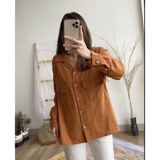 LOORA POCKET SHIRT/KEMEJA WANITA/KEMEJA OVERSIZE/KEMEJA CEWEK/KEMEJA