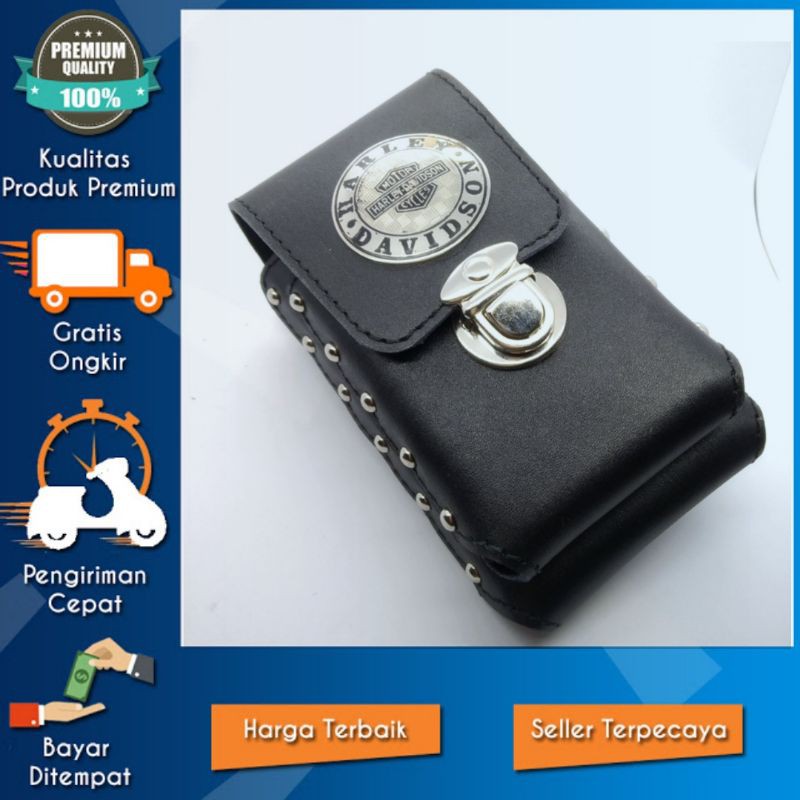 Dompet hp sarung Kulit Asli Logo Harley Davidson Police Termurah