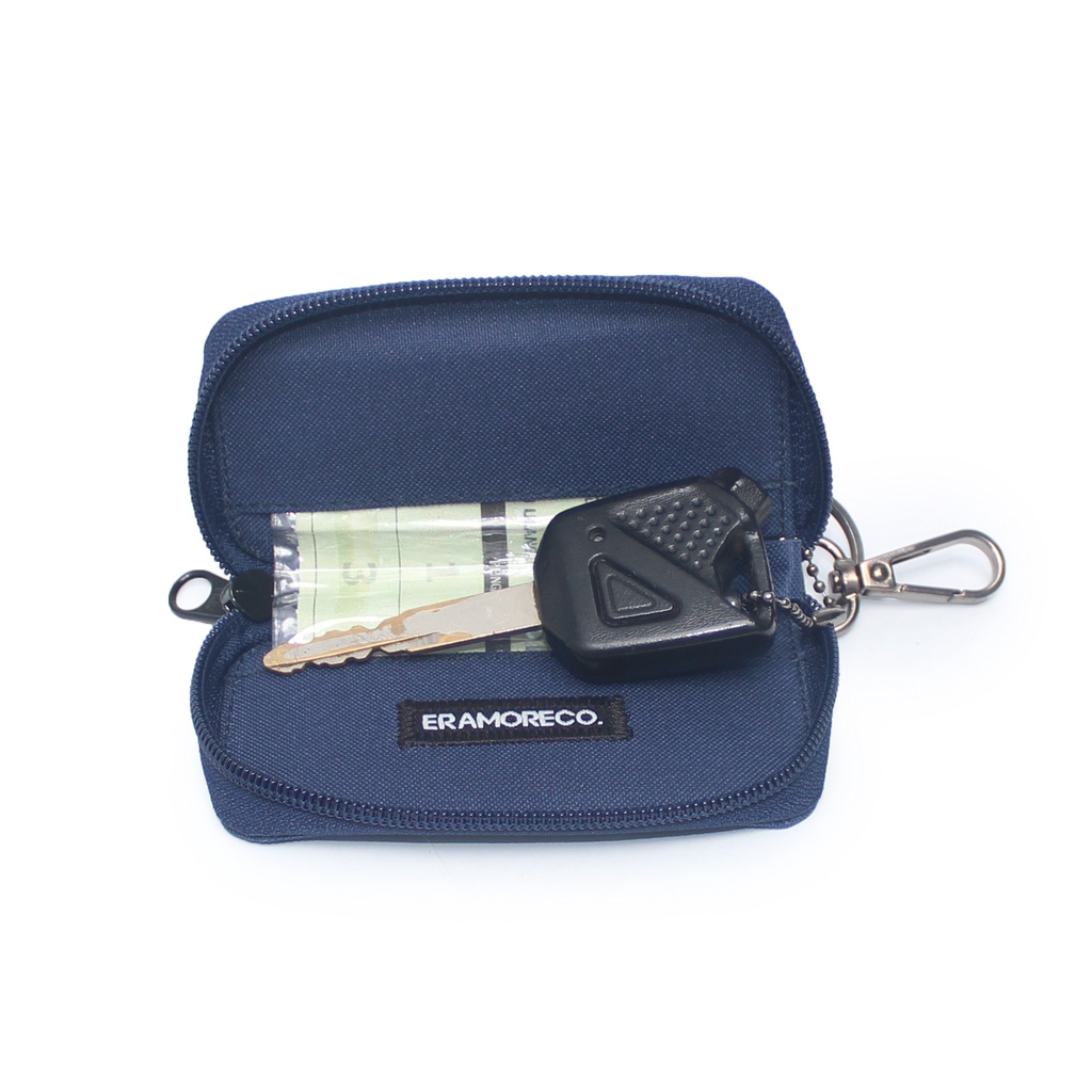 EMDS122 Gantungan Kunci Remote motor mobil keyless Dompet STNK - BIRU NAVY