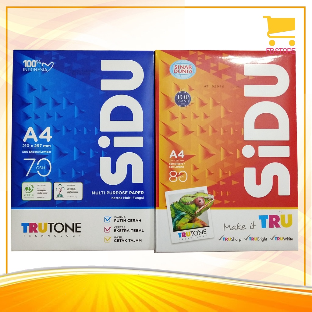 

Kertas Print Sidu A4 70Gsm, 80Gsm Putih