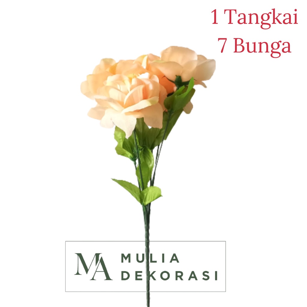 Bunga Hias Plastik Artificial 1 Tangkai 7 Bunga Dekorasi Vas Bunga