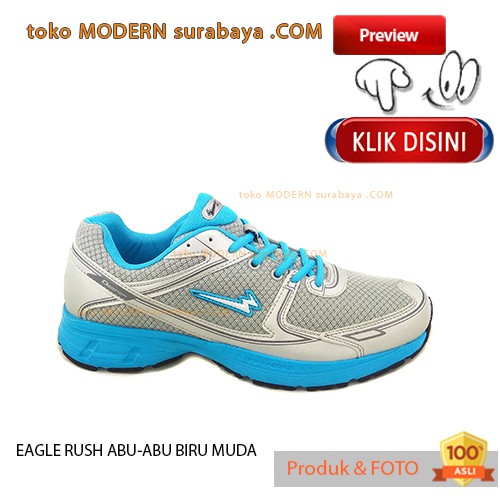 EAGLE RUSH ABU ABU BIRU MUDA Sepatu Olahraga Running Kets Jogging Sneakers