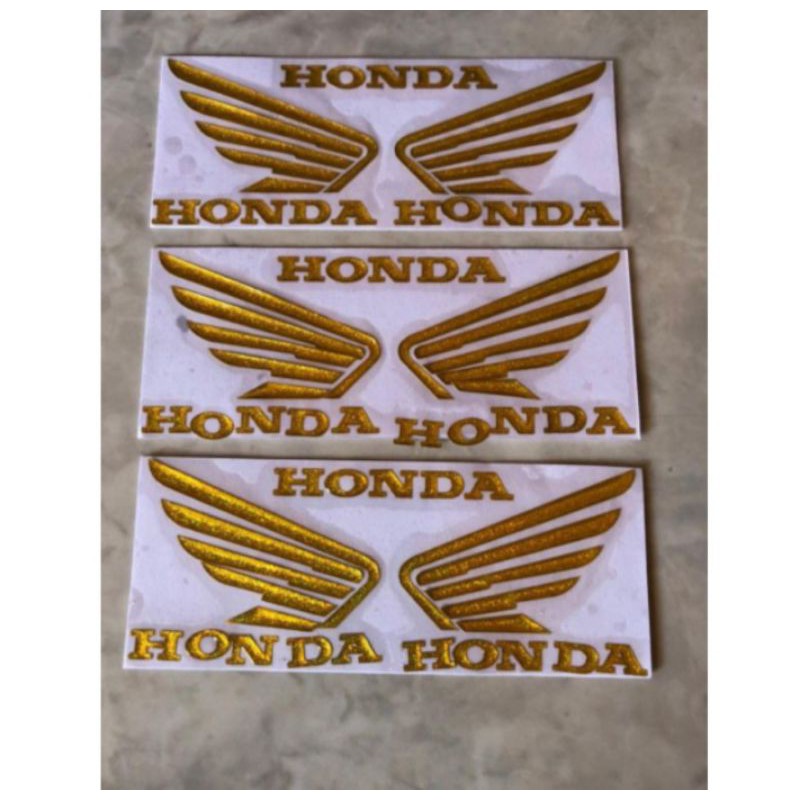 Emblem Logo Lambang Honda Sayap Gold Emas Mas Glitter