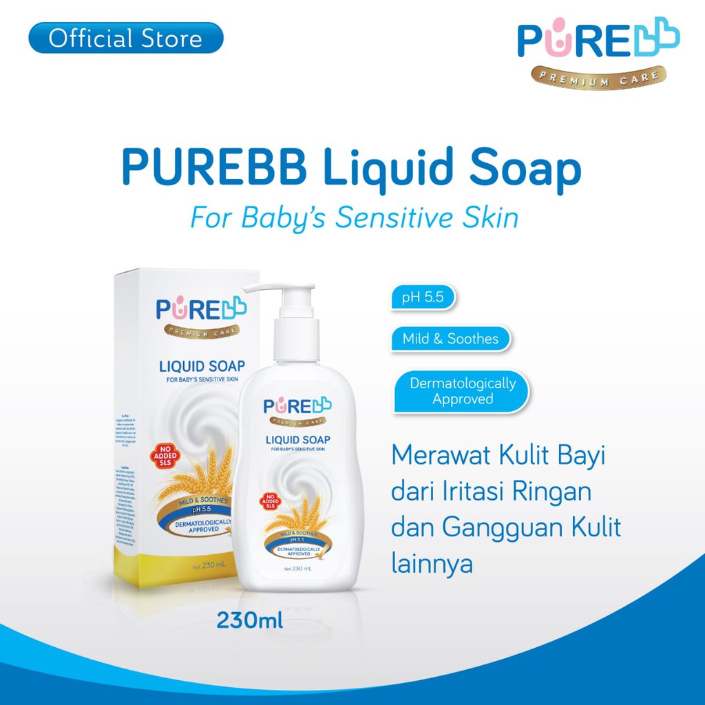 Pure BB Liquid Soap Baby 230 ml 80 ml Purebaby Sabun Bayi Kulit Sensitif Pure Baby