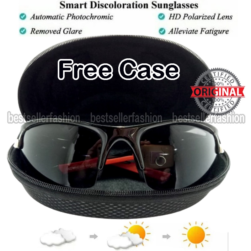 Original Kacamata Sepeda Polarized Terpolarisasi Pria Bersepeda Kacamata UV400 FREE CASE Kacamata Olahraga Kacamata Hitam Pria Wanita  Kacamata Sunglasses Man Women UV Protection Kacamata Termurah Terlaris