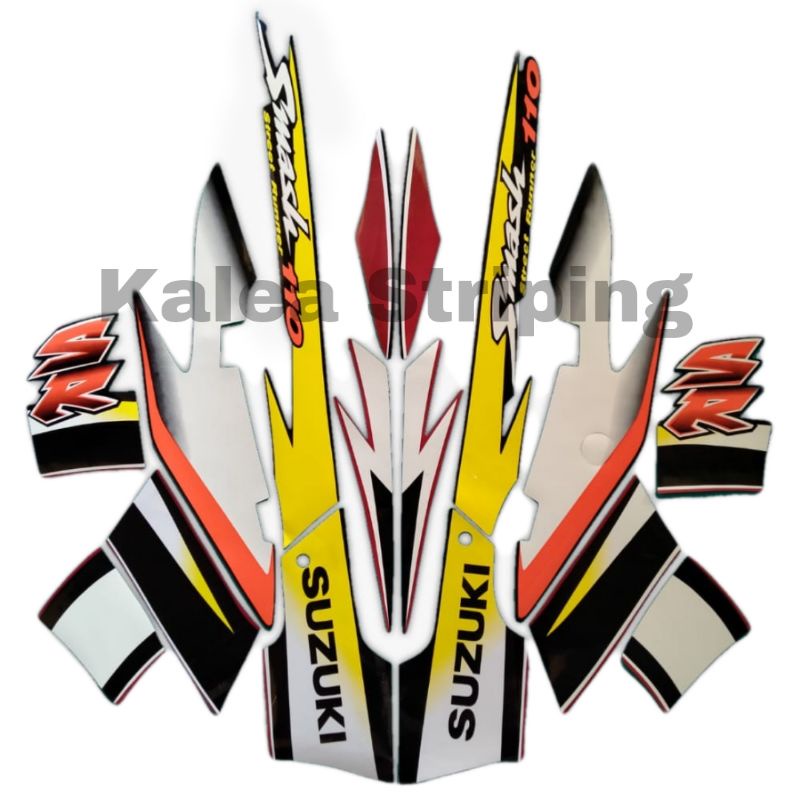 Striping Stiker Motor Suzuki Smash SR 110 2005 Merah