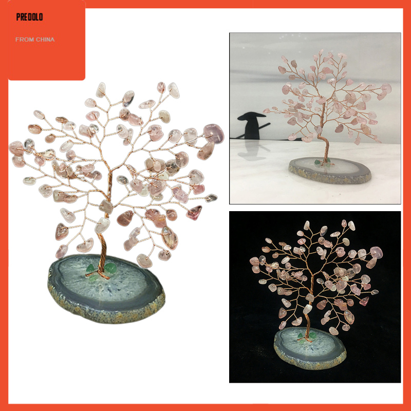 Ornamen Pohon Kehidupan Feng Shui Bonsai Uang Kristal Ukuran 5 Inci Untuk Rumah / Kantor
