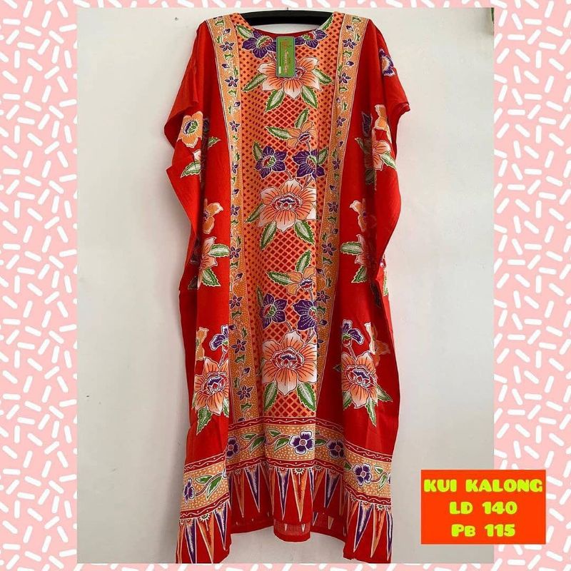 DASTER KALONG JUMBO LD 145 CM PB 115 CM BATIK KENCANA UNGU LEBEL HIJAU