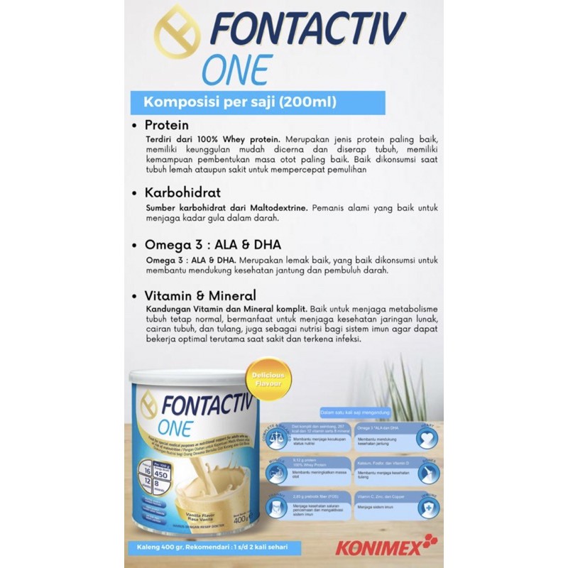 Fontactive one 400 gram ( susu nutrisi lengkap menaikkan berat badan )